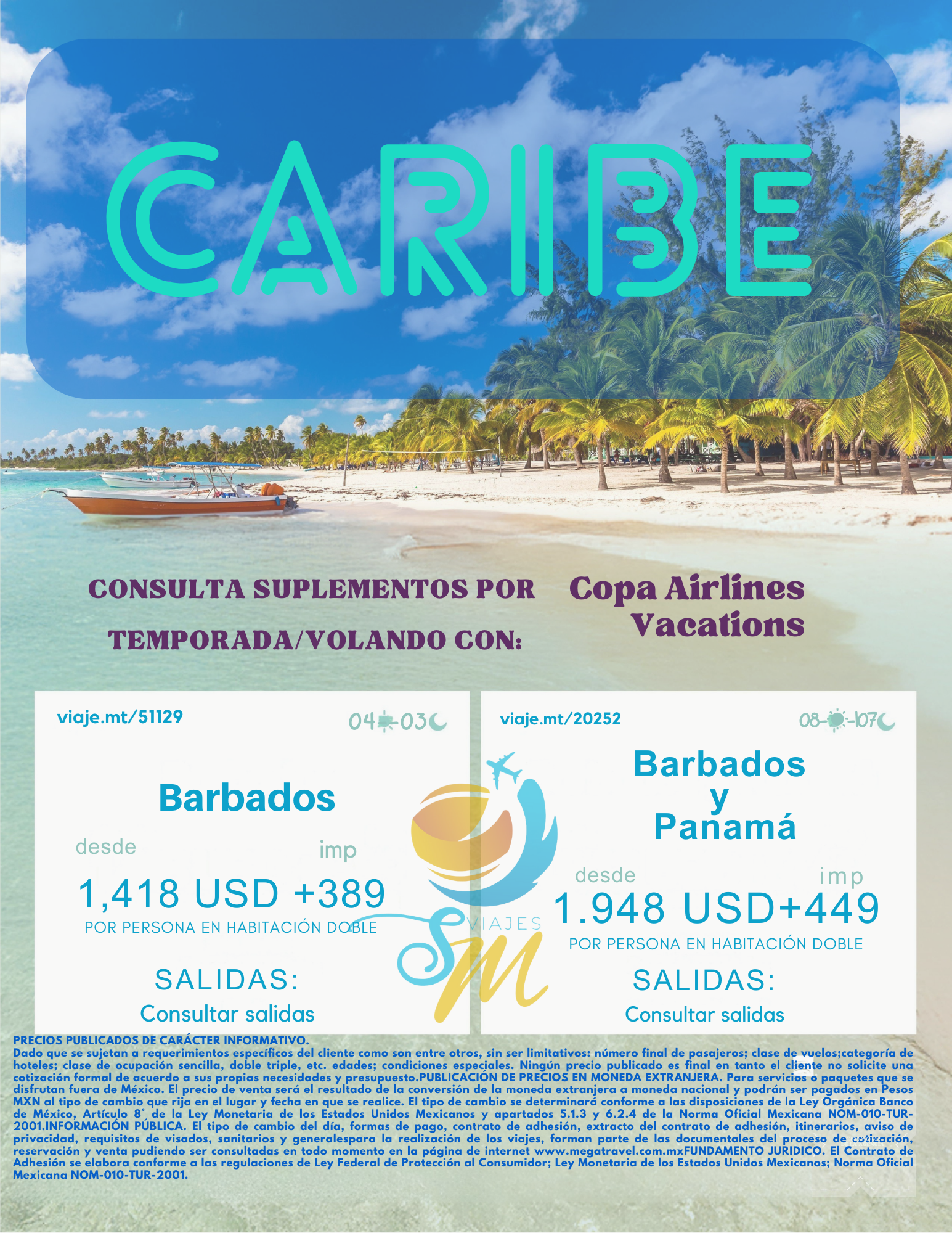 Póster Barbados y Panamá